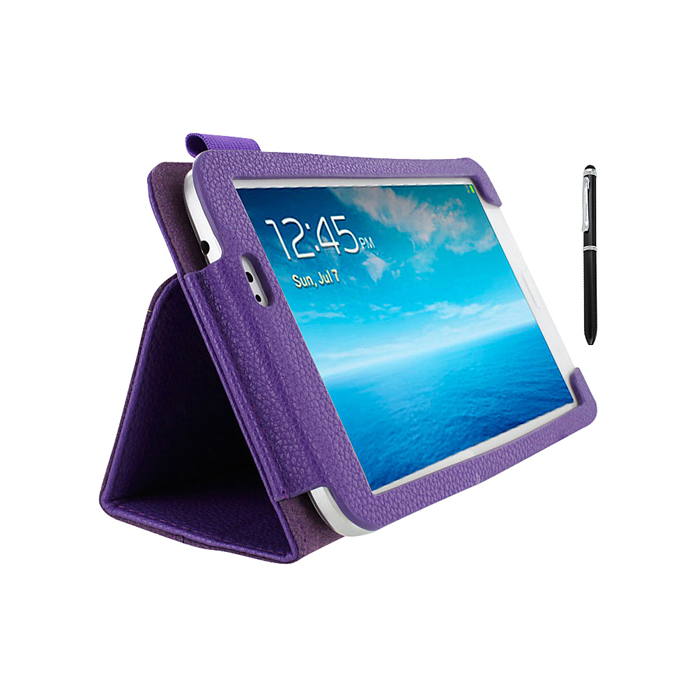 rooCASE Samsung Galaxy Tab 3 7.0 Dual Station Case w Stylus Purple rooCASE Electronic Cases