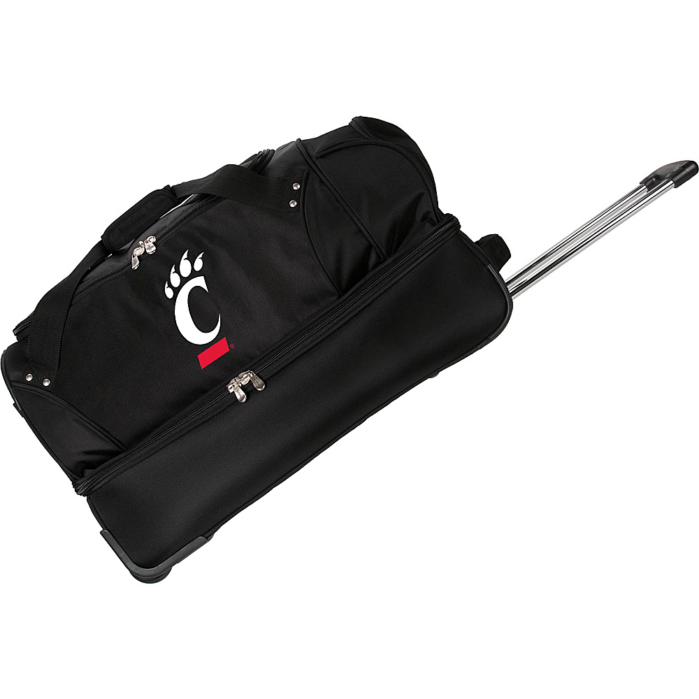 Denco Sports Luggage NCAA University of Cincinnati Bearcats 27 Drop Bottom Wheeled Duffel Bag Black Denco Sports Luggage Travel Duffels