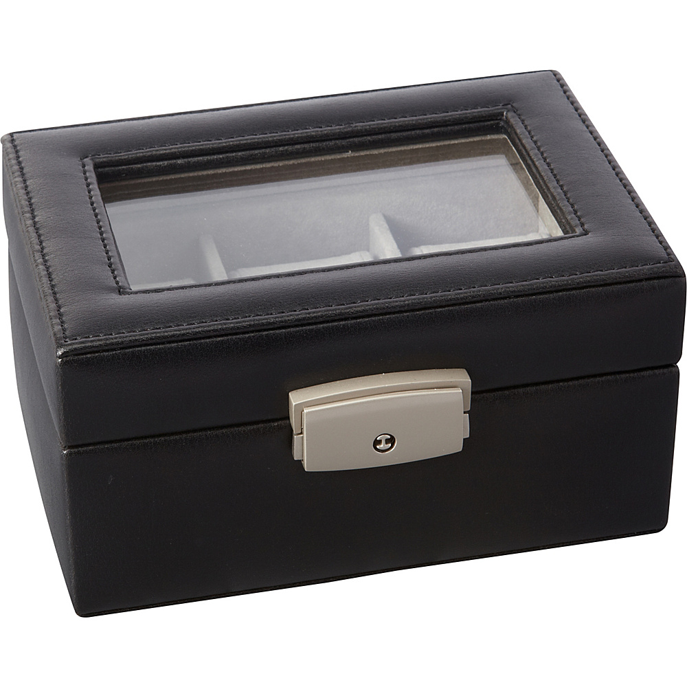 Royce Leather Luxury 3 Slot Watch Box Black Royce Leather Business Accessories