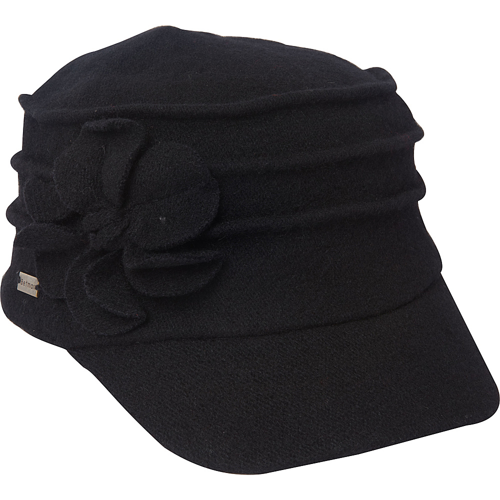 Betmar New York Ridge Flower Cap Black Betmar New York Hats Gloves Scarves
