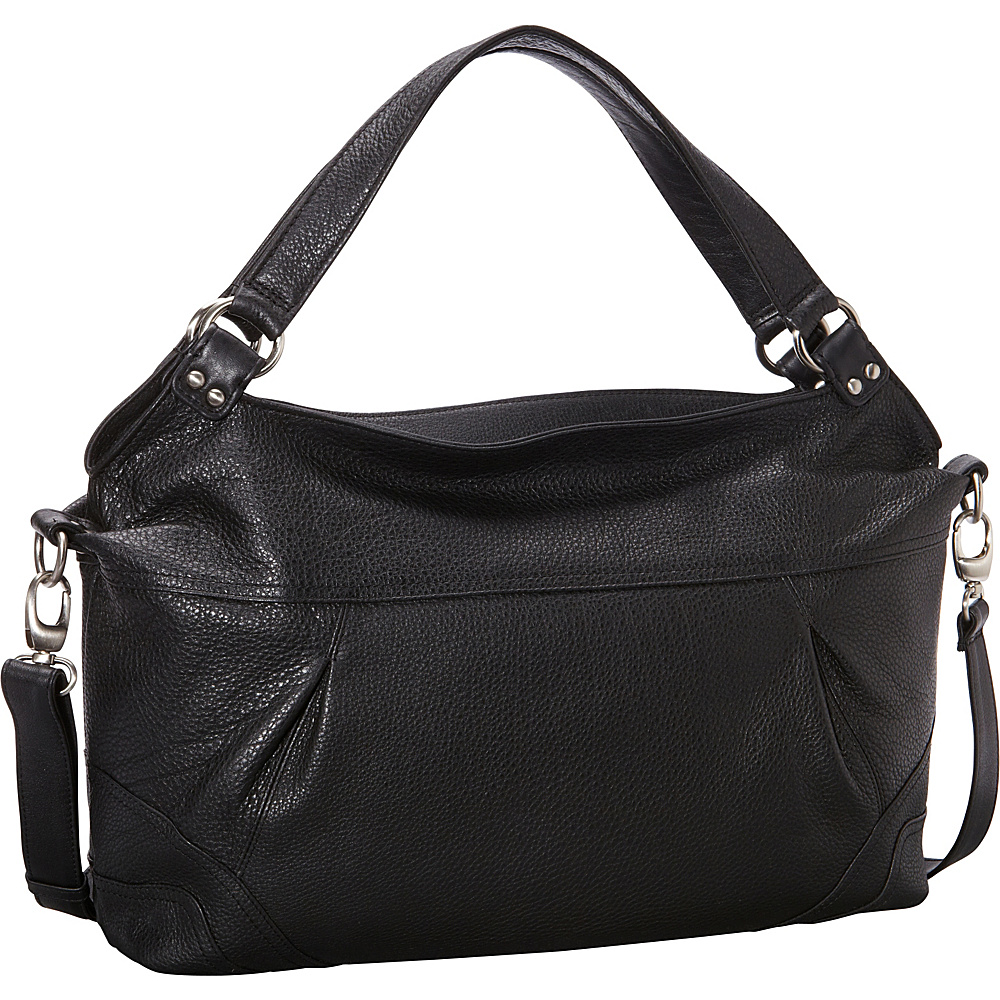 Derek Alexander EW Top Zip Shoulder Bag Black Derek Alexander Leather Handbags