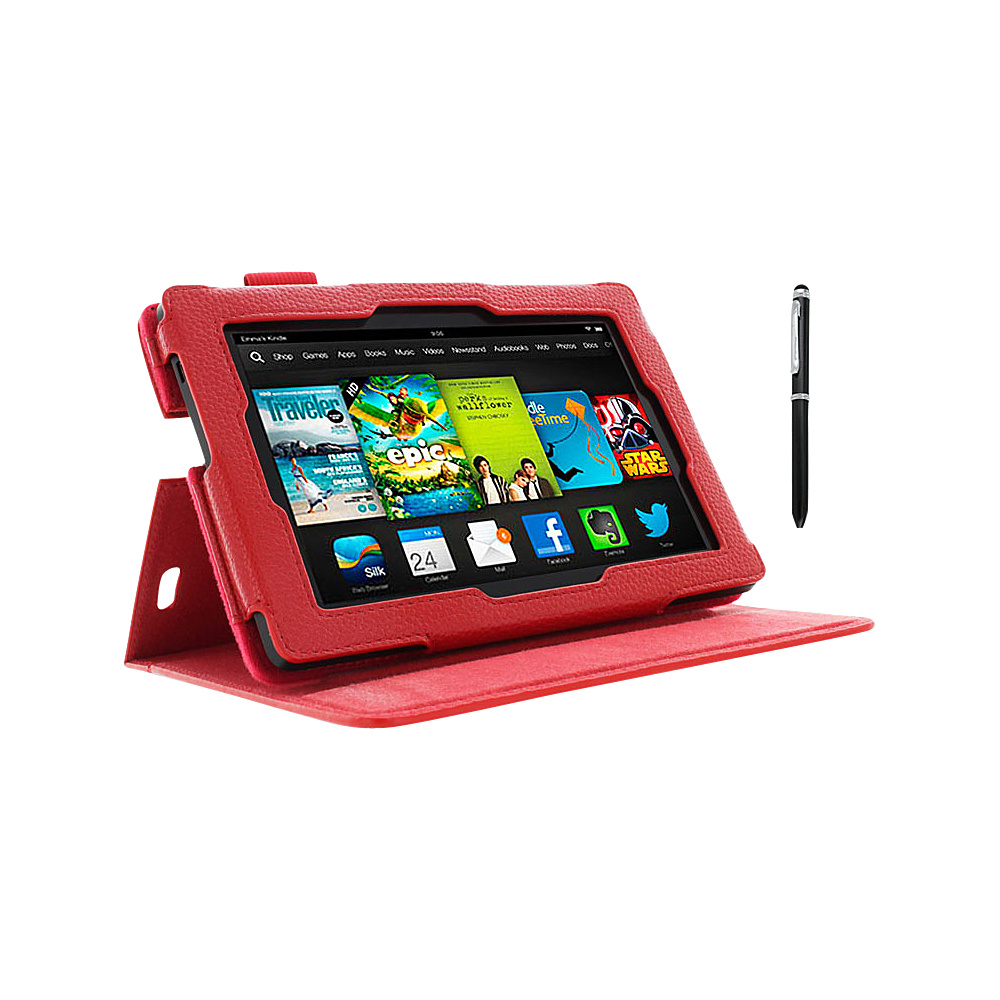 rooCASE Amazon Kindle Fire HD 7 2013 Dual View Folio Case Red rooCASE Electronic Cases