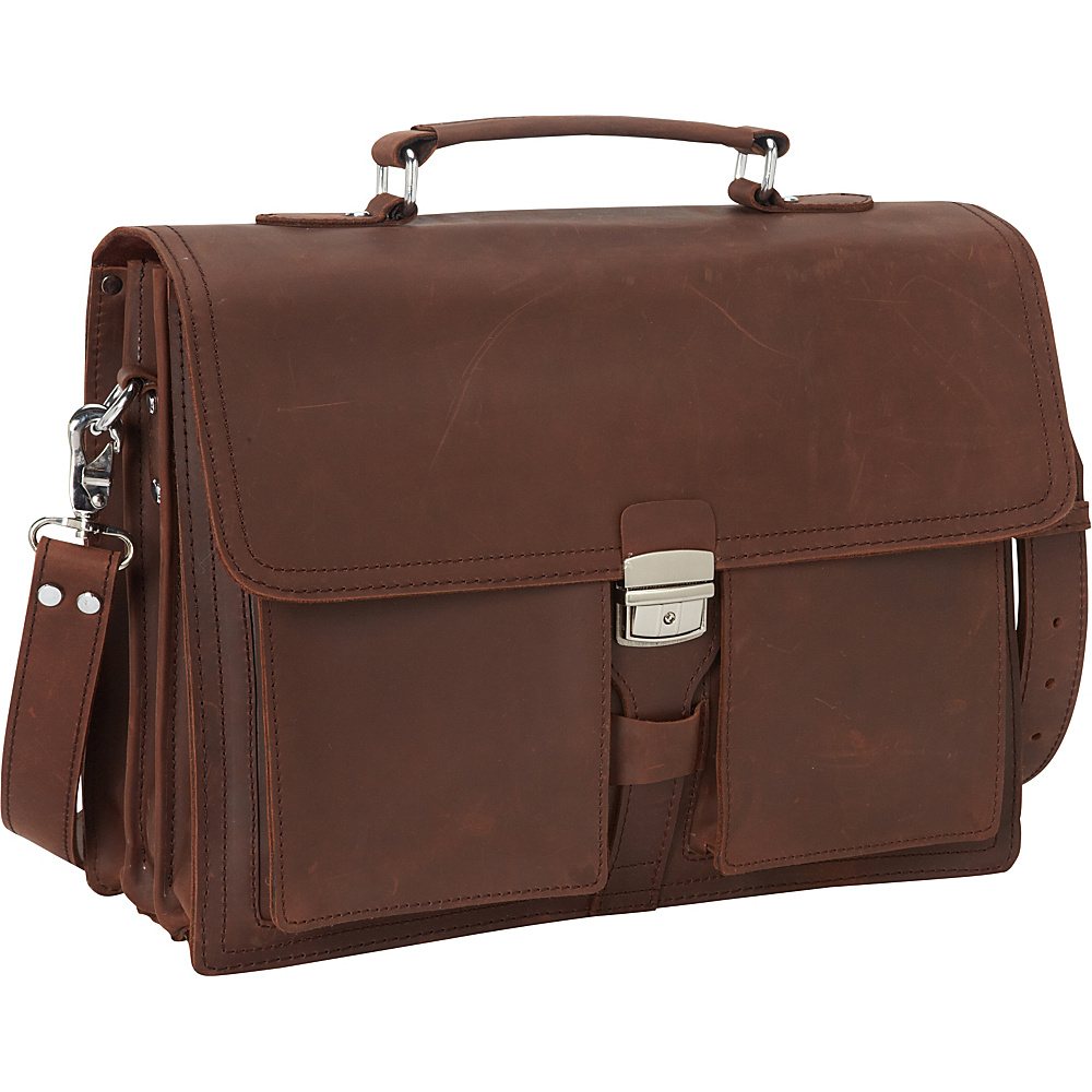 Vagabond Traveler 16 Pro Cowhide Leather Portfolio Briefcase Reddish Brown Vagabond Traveler Non Wheeled Business Cases
