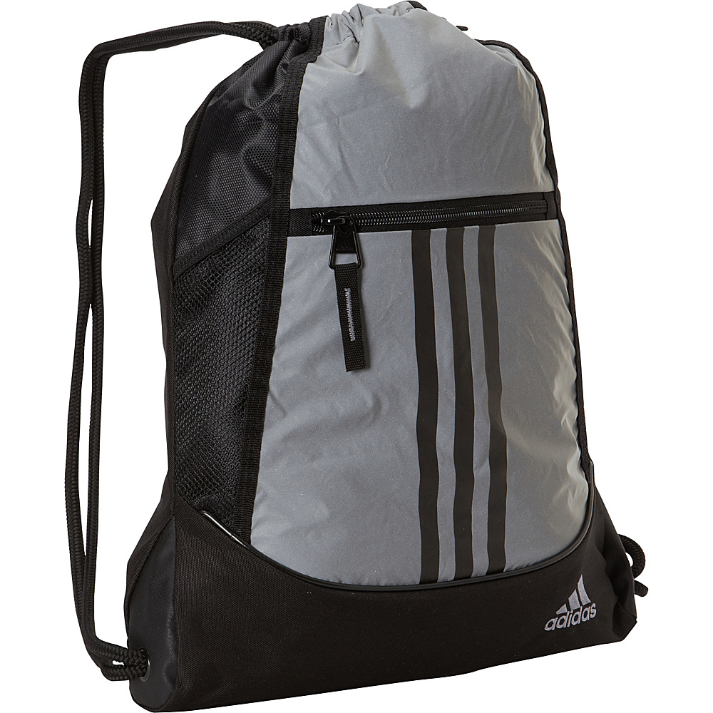 adidas Alliance II Sackpack Reflective Silver Black adidas School Day Hiking Backpacks