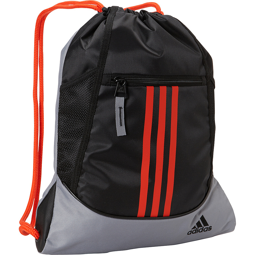 adidas Alliance II Sackpack Black Grey Bold Orange adidas School Day Hiking Backpacks