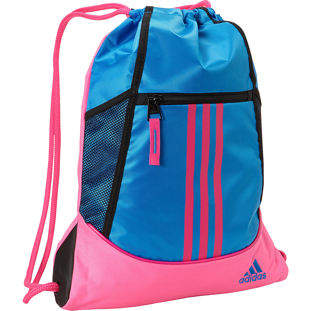 adidas Alliance II Sackpack Shock Blue Shock Pink adidas School Day Hiking Backpacks