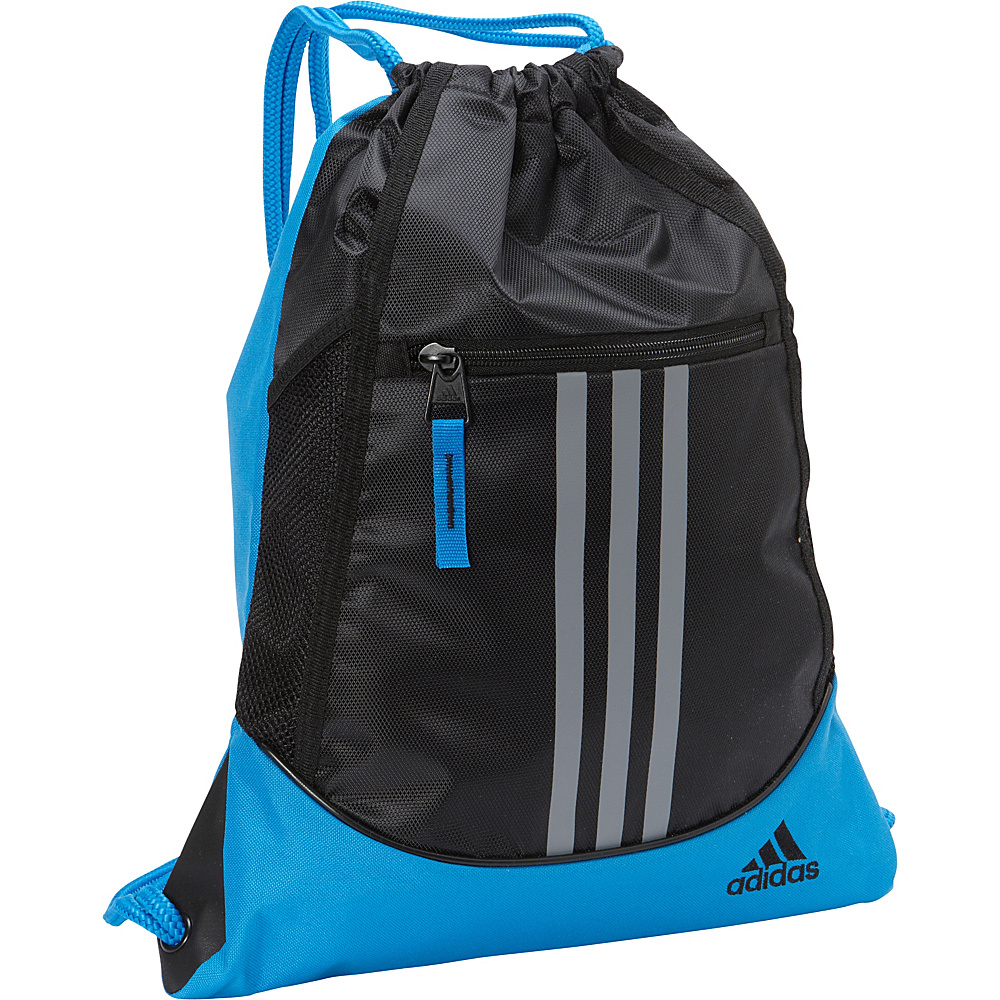 adidas Alliance II Sackpack Black Bright Blue Grey adidas School Day Hiking Backpacks
