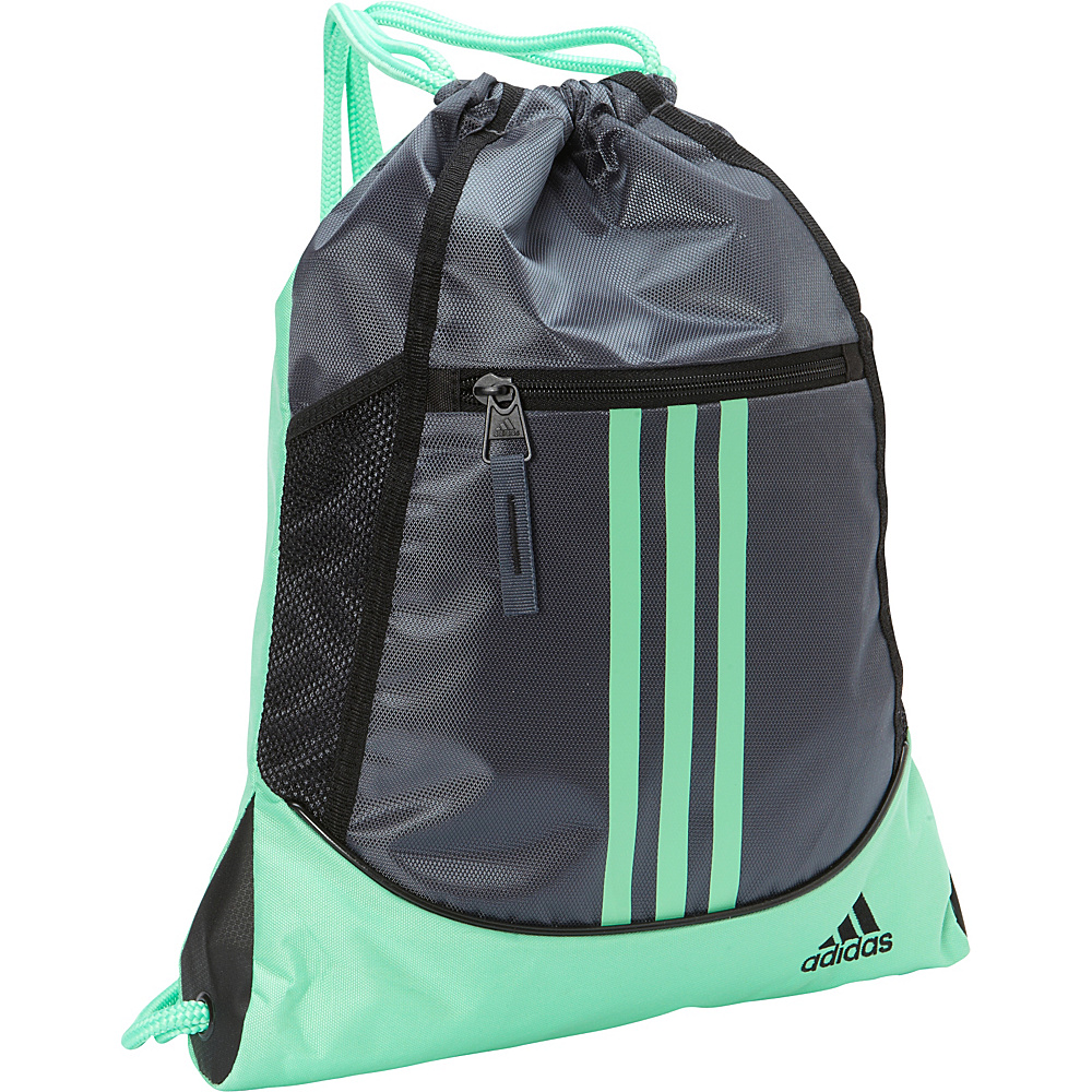 adidas Alliance II Sackpack Deepest Space Green Glow adidas School Day Hiking Backpacks
