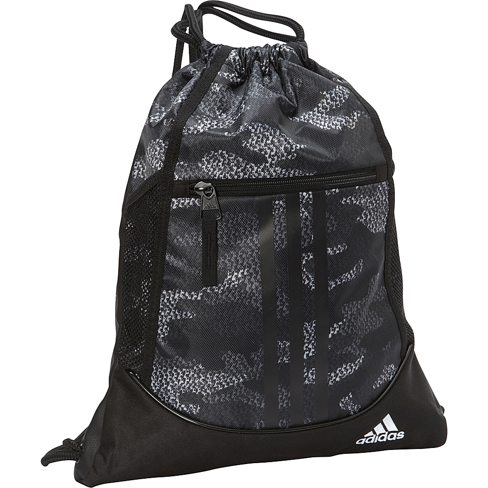 adidas Alliance II Sackpack Prime Camo Grey Black adidas School Day Hiking Backpacks