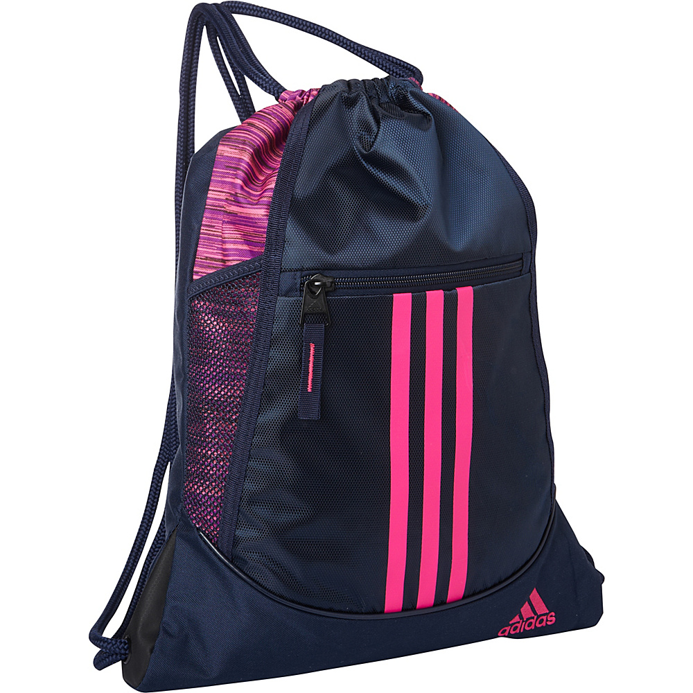 adidas Alliance II Sackpack Collegiate Navy Looper Shock Pink adidas Everyday Backpacks