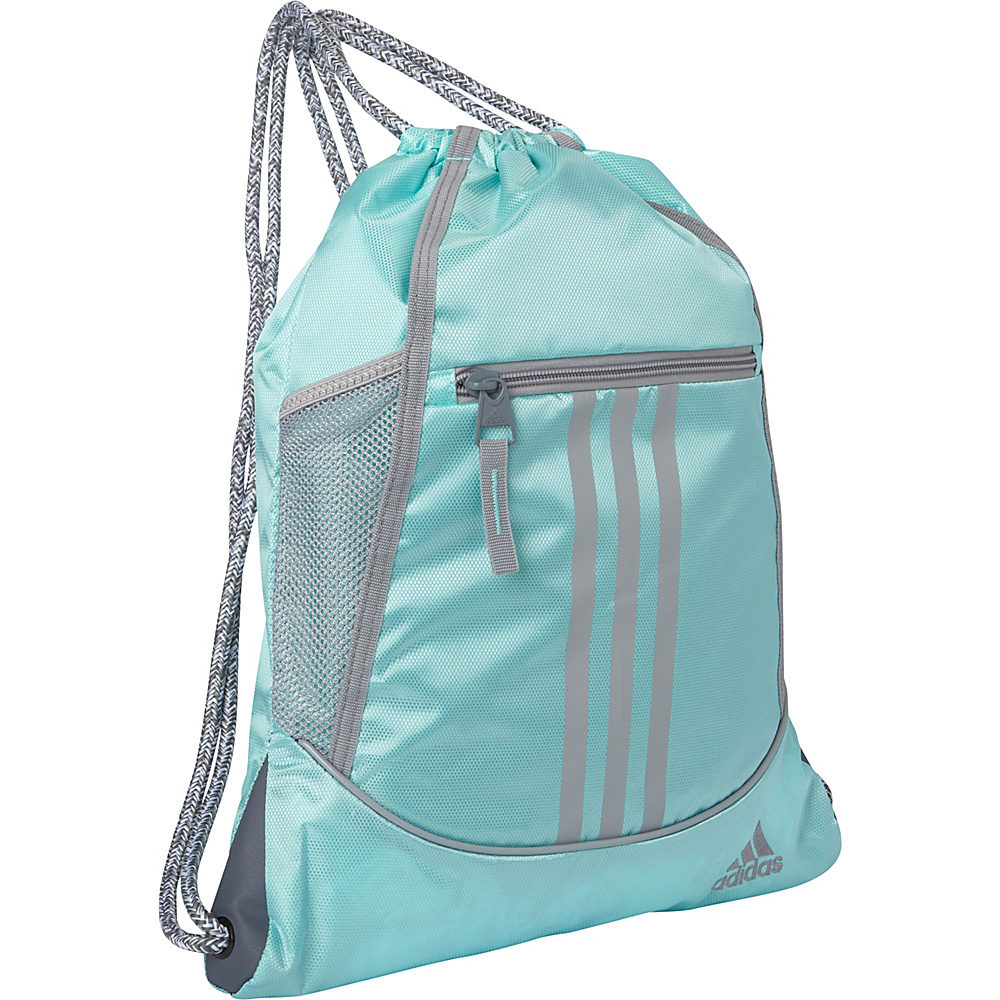 adidas Alliance II Sackpack Clear Aqua Light Onix Heather Cording adidas Everyday Backpacks