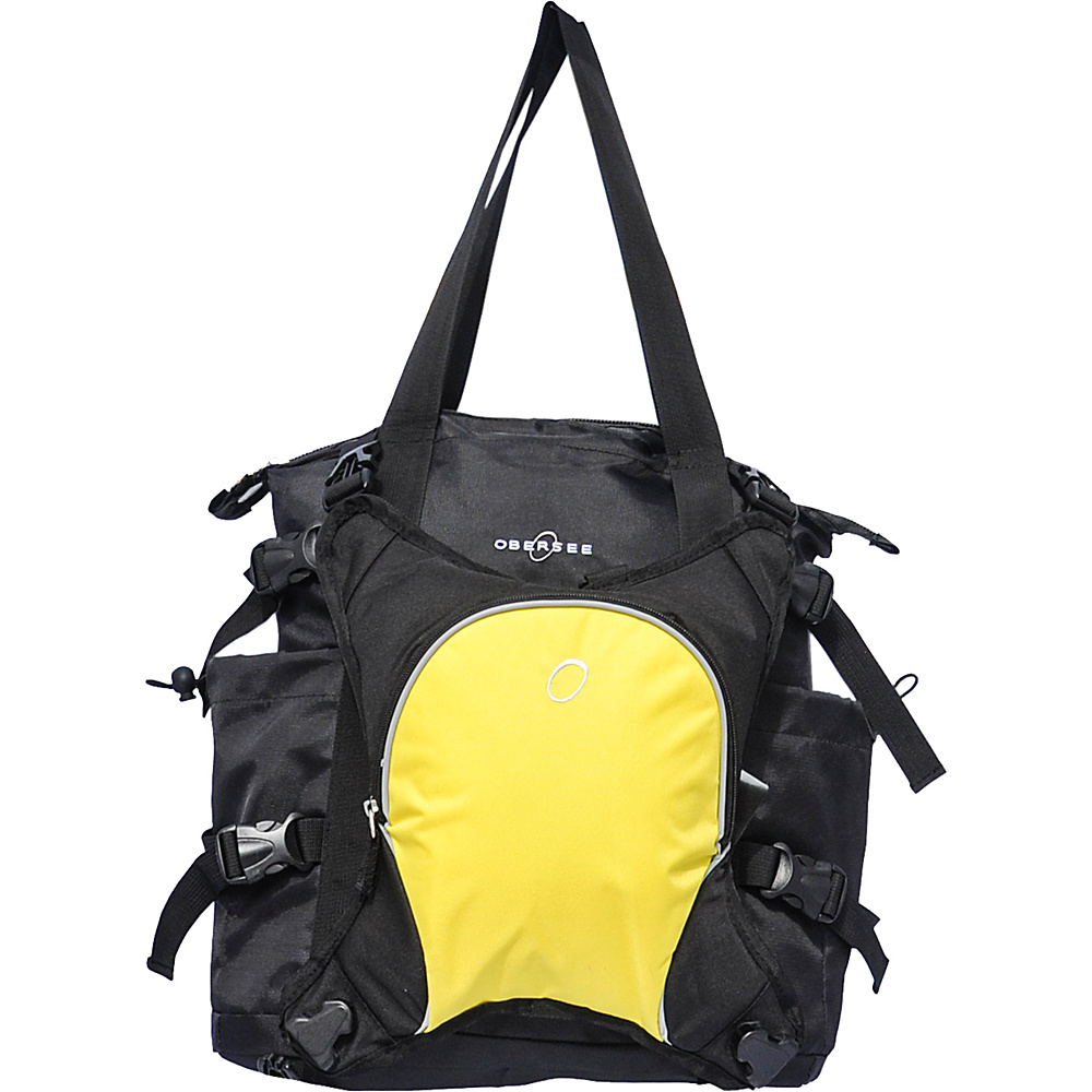 Obersee Innsbruck Diaper Bag Tote with Cooler Black Yellow Obersee Diaper Bags Accessories