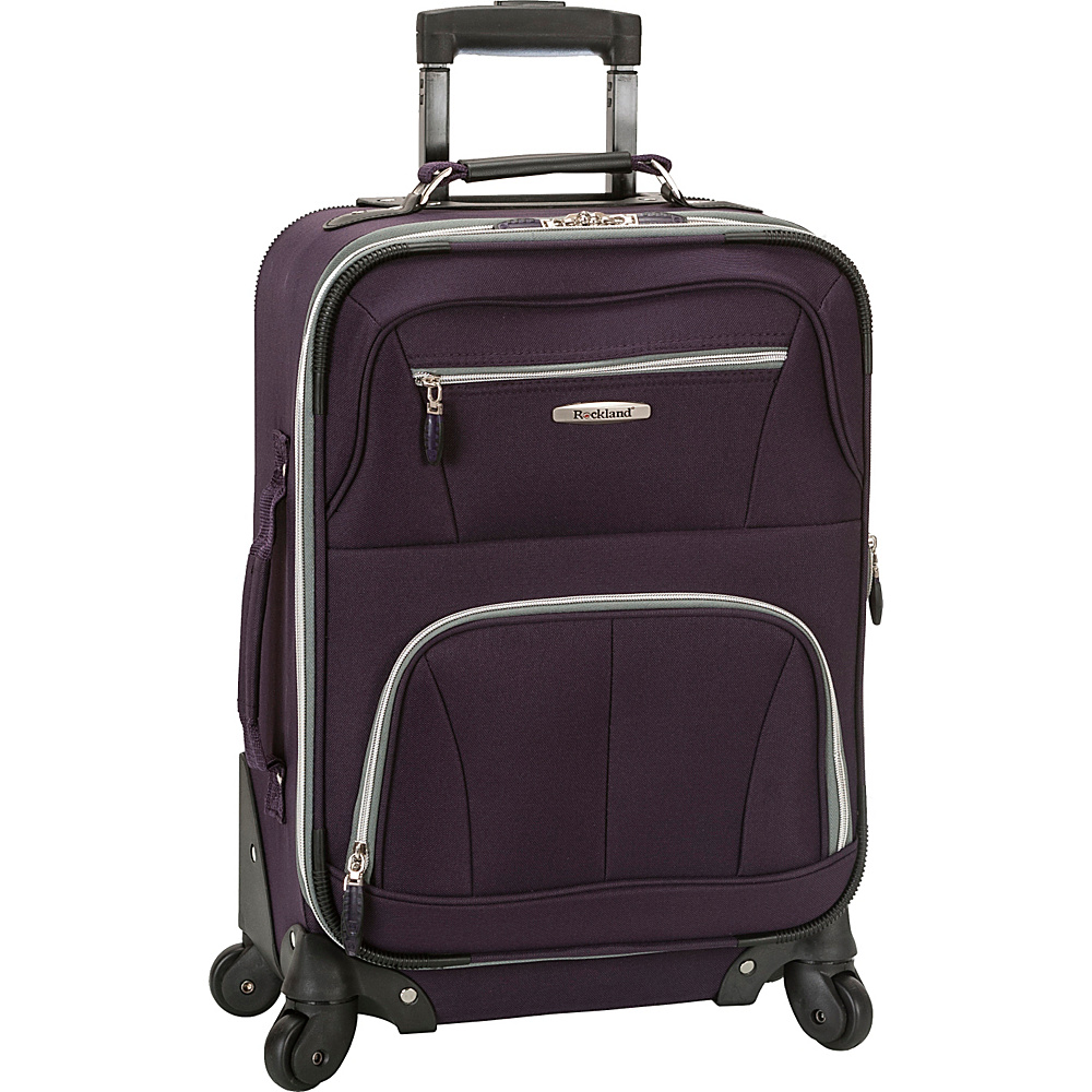 Rockland Luggage Pasadena 19 Expandable Spinner Carry On Purple Rockland Luggage Softside Carry On