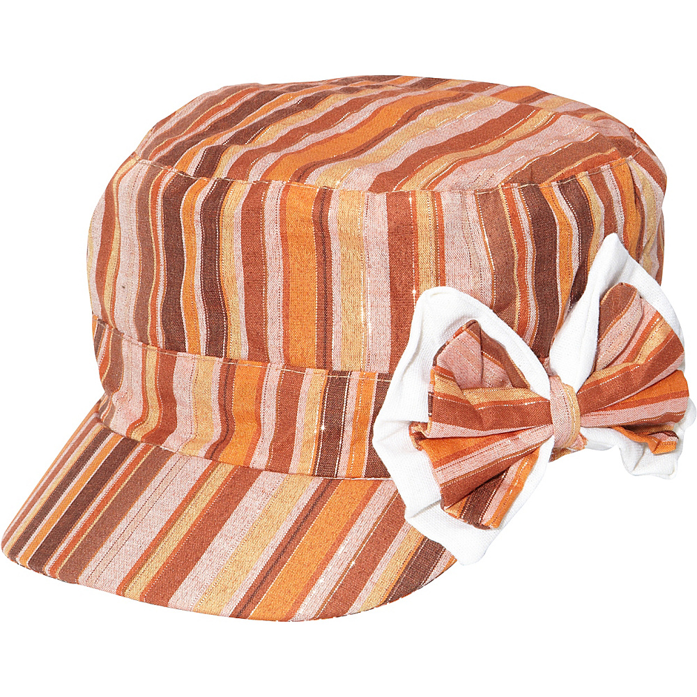 Magid Striped Bow Cap Multi Magid Hats Gloves Scarves