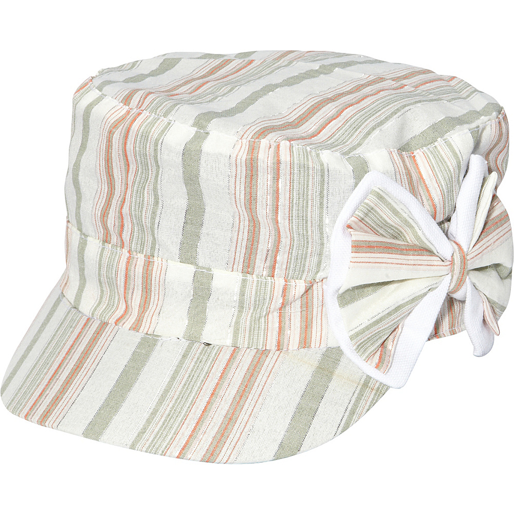 Magid Striped Bow Cap Toast Magid Hats Gloves Scarves