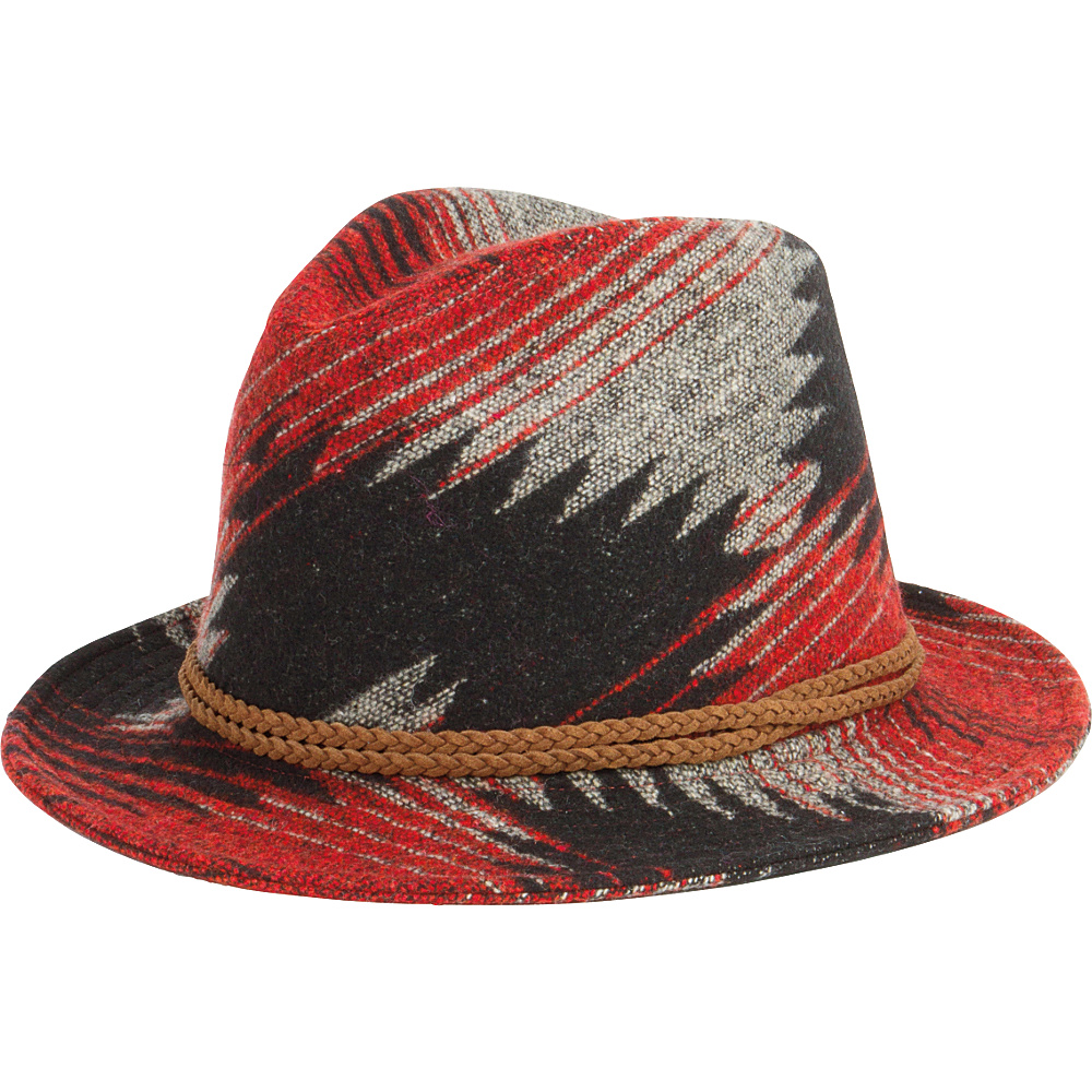 San Diego Hat Aztec Printed Brim Fedora Hat Rust San Diego Hat Hats