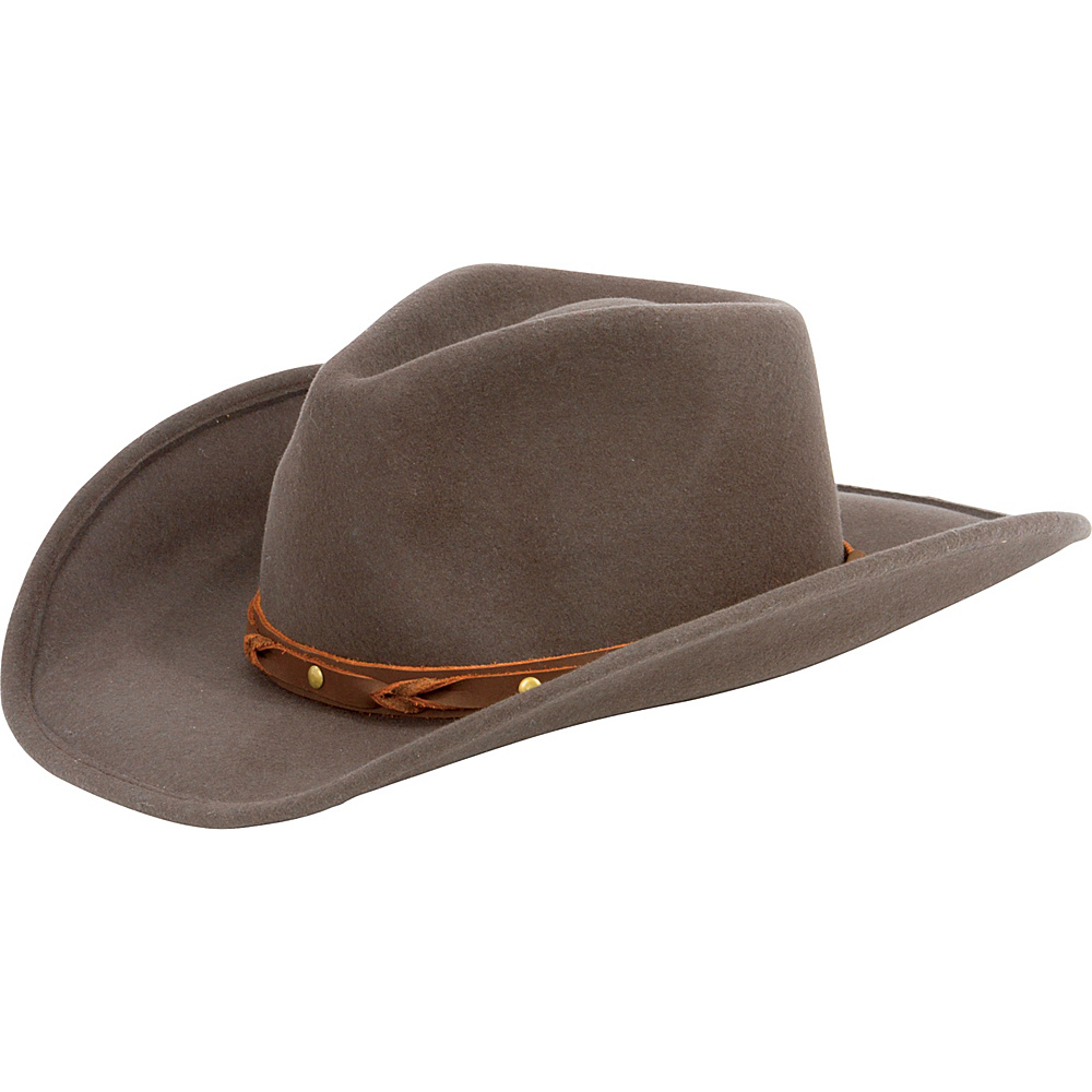San Diego Hat Wool Felt Cowboy with Cord Stitched Band Dark Brown San Diego Hat Hats