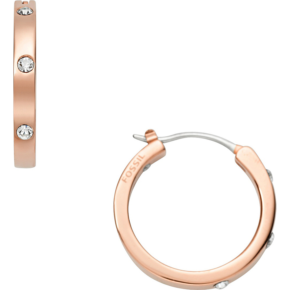 Fossil Glitz Dot Hoop Rose Gold Turquois Fossil Jewelry