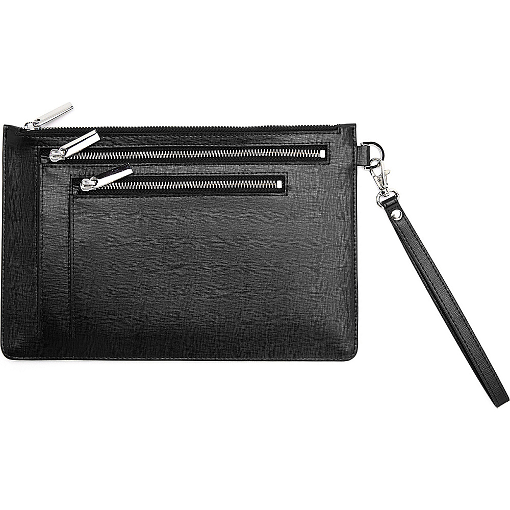 Royce Leather RFID Blocking Saffiano Leather Zippered Document Holder Portfolio Black Royce Leather Women s Wallets