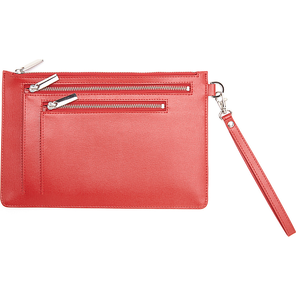 Royce Leather RFID Blocking Saffiano Leather Zippered Document Holder Portfolio Red Royce Leather Women s Wallets