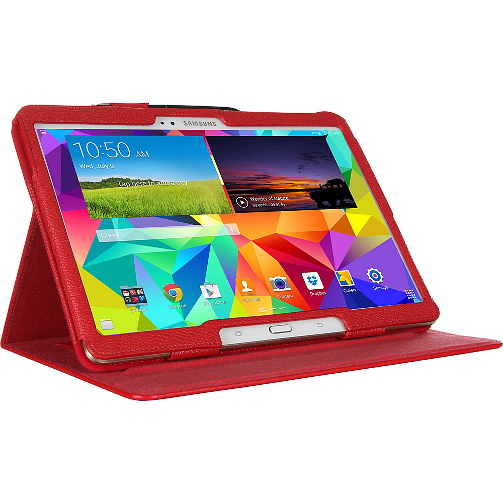 rooCASE Dual View Folio Case Cover with Stylus for Samsung Galaxy Tab S 10.5 SM T800 Red rooCASE Laptop Sleeves