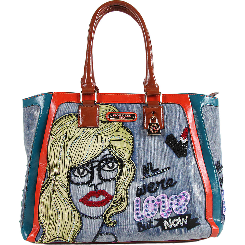Nicole Lee Jodie Blonde Print Shopper Bag Blonde Nicole Lee Fabric Handbags