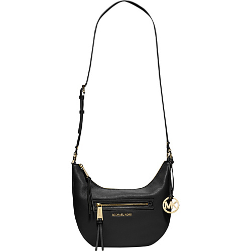 MICHAEL Michael Kors Rhea Zip Small Messenger Black - MICHAEL Michael Kors Designer Handbags