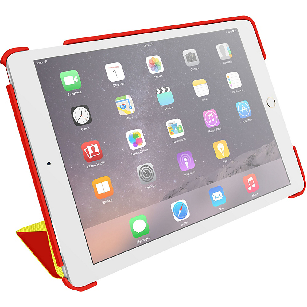 rooCASE Origami 3D Slim Shell Case Smart Cover for iPad Air 2 6th Gen Testarossa Red Tangerine Yellow rooCASE Electronic Cases