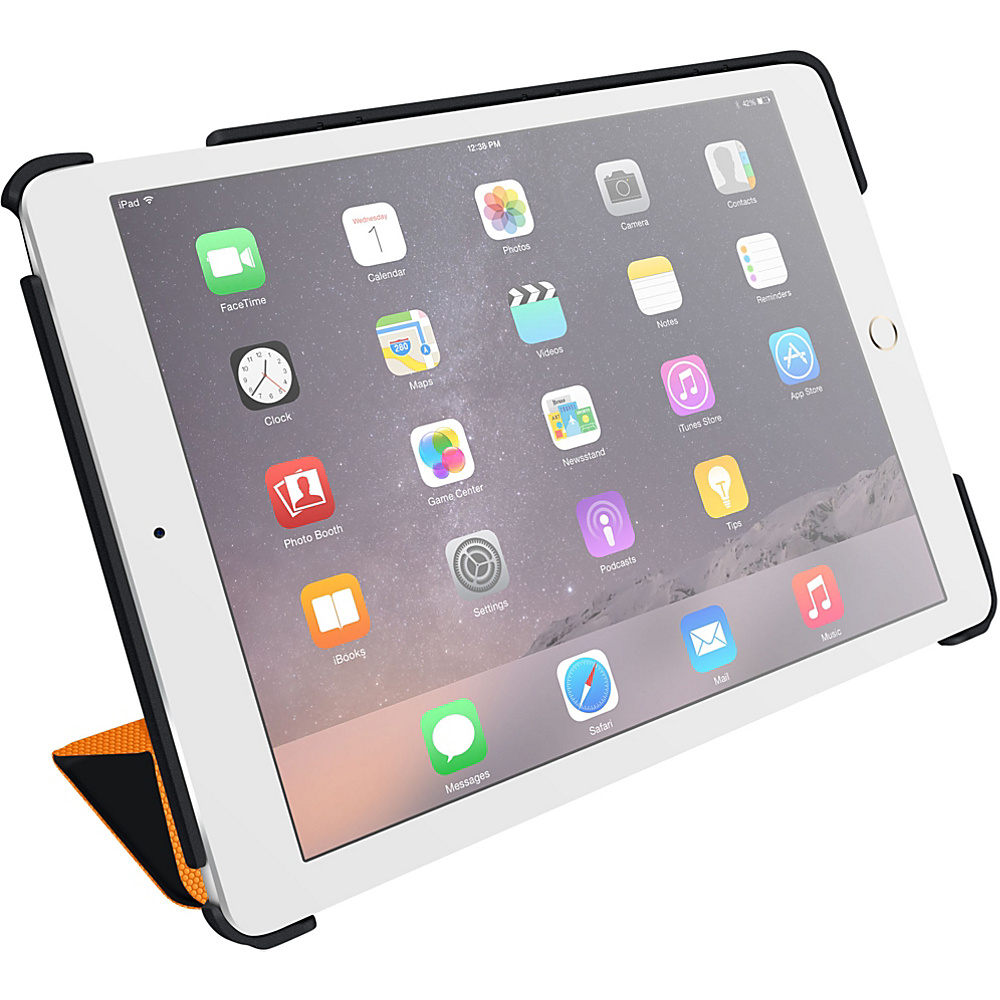 rooCASE Origami 3D Slim Shell Case Smart Cover for iPad Air 2 6th Gen Granite Black roocase Orange rooCASE Electronic Cases