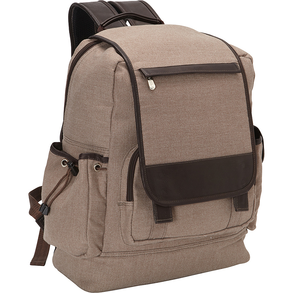 Piel Multi Pocket Travelers Backpack Chocolate Piel Business Laptop Backpacks