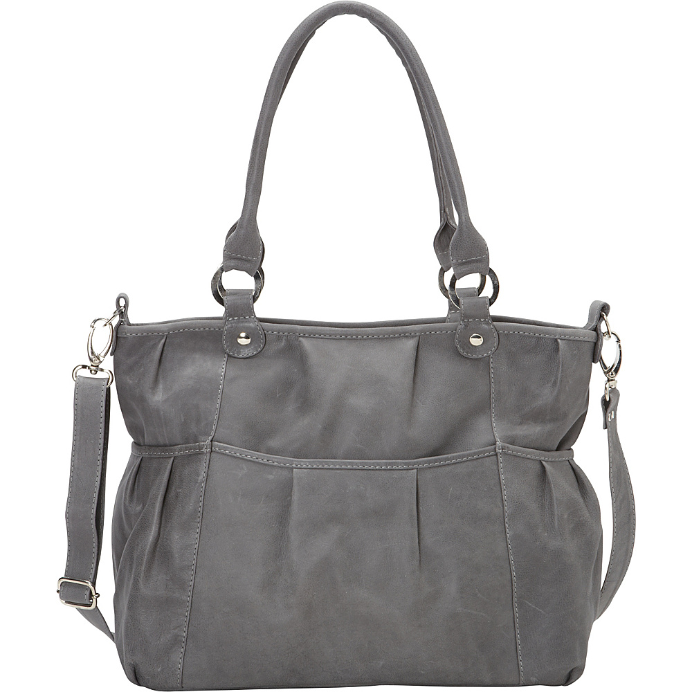Piel Zippered Crossbody Charcoal Piel Leather Handbags