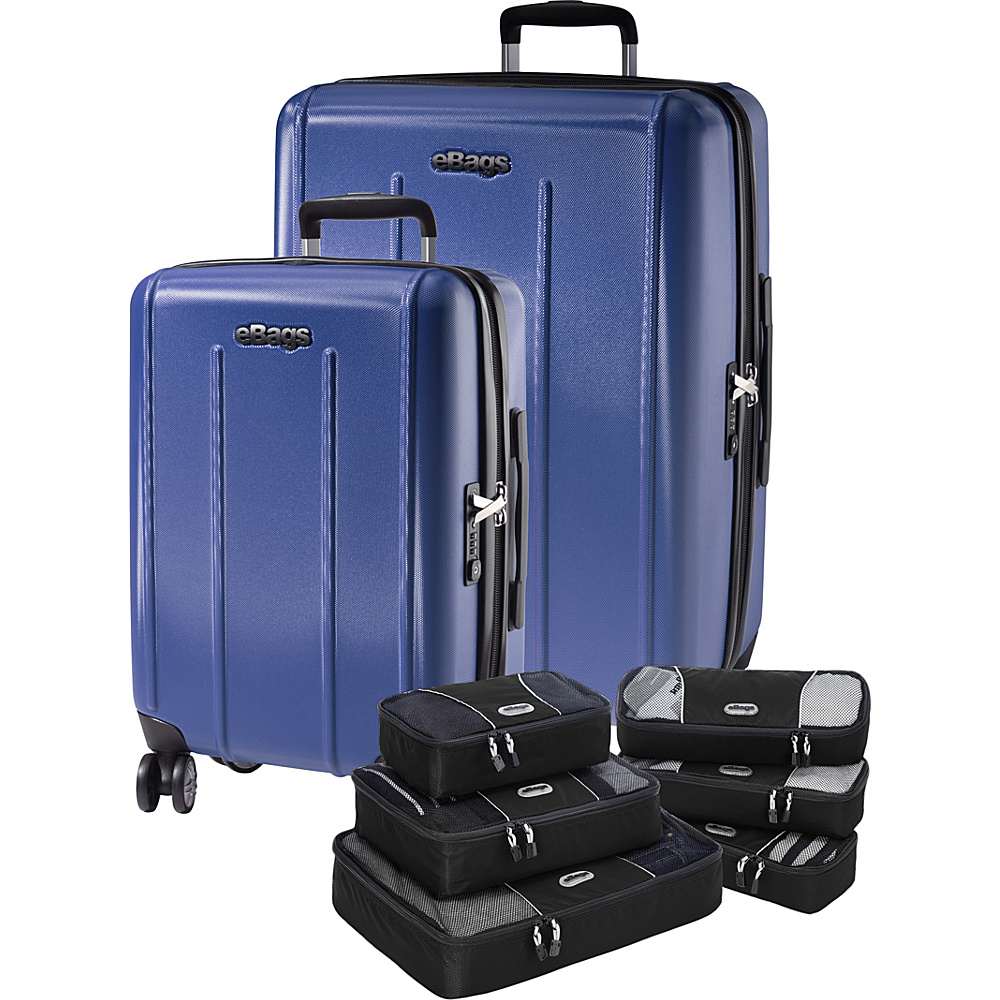 eBags Value Set EXO 2.0 Hardside Spinner 2Pc Set Packing Cube 3Pc Set Slim Packing Cube 3Pc Set Blue eBags Hardside Luggage
