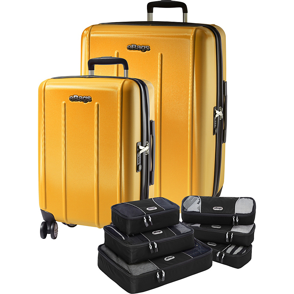 eBags Value Set EXO 2.0 Hardside Spinner 2Pc Set Packing Cube 3Pc Set Slim Packing Cube 3Pc Set Yellow eBags Luggage Sets