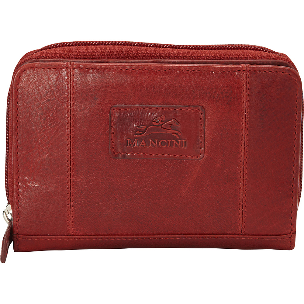 Mancini Leather Goods Ladies RFID Clutch Wallet Red Mancini Leather Goods Women s Wallets