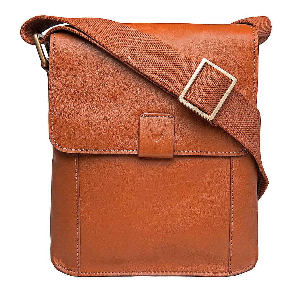 Hidesign Aiden Small Leather Messenger Crossbody Bag Tan Hidesign Messenger Bags