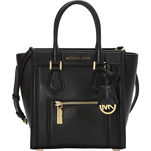 MICHAEL Michael Kors Colette Zip Medium Satchel Black - MICHAEL Michael Kors Designer Handbags