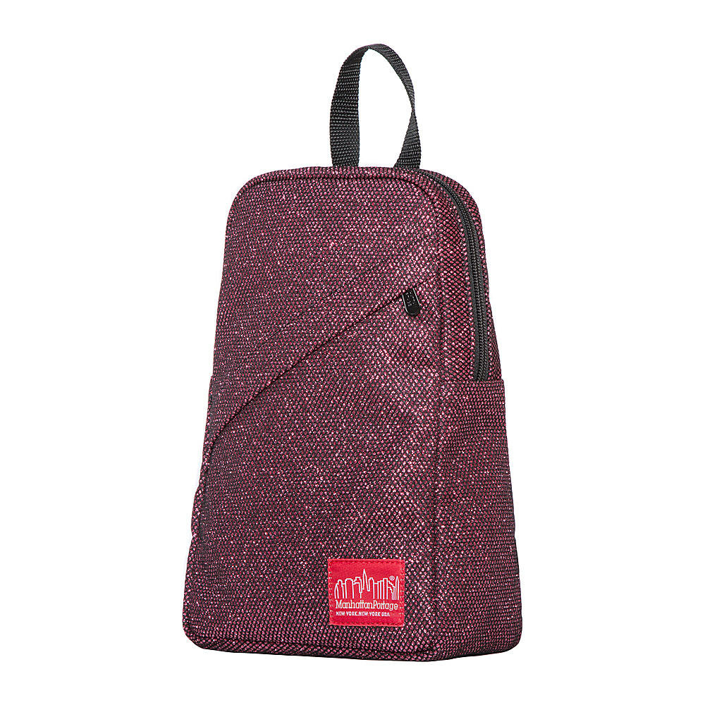 Manhattan Portage Midnight Ellis Backpack with Zipper Burgundy Manhattan Portage Fabric Handbags