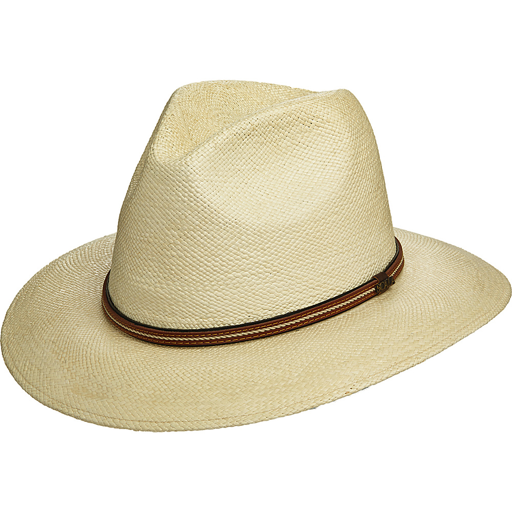 Scala Hats Panama Safari Hat with Leather Band Natural XLarge Scala Hats Hats Gloves Scarves