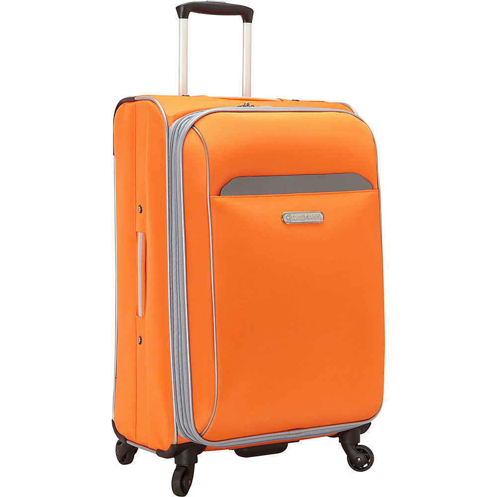 Swiss Cargo TruLite 24 Spinner Luggage Orange Silver Swiss Cargo Softside Checked