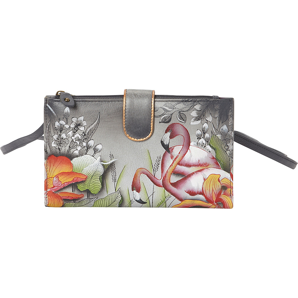 Anuschka Large Smart Phone Case Wallet Flamboyant Flamingos Anuschka Women s Wallets