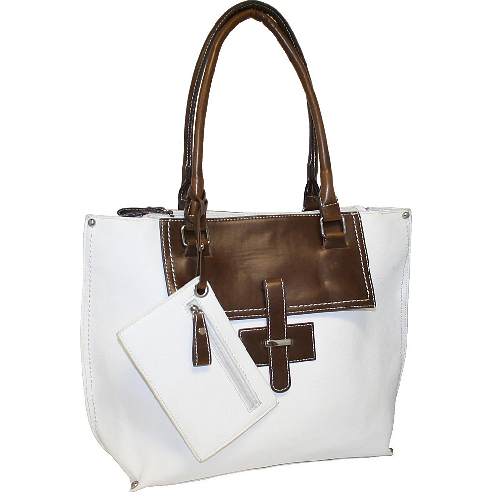 Punto Uno Tailored Tote White Punto Uno Manmade Handbags