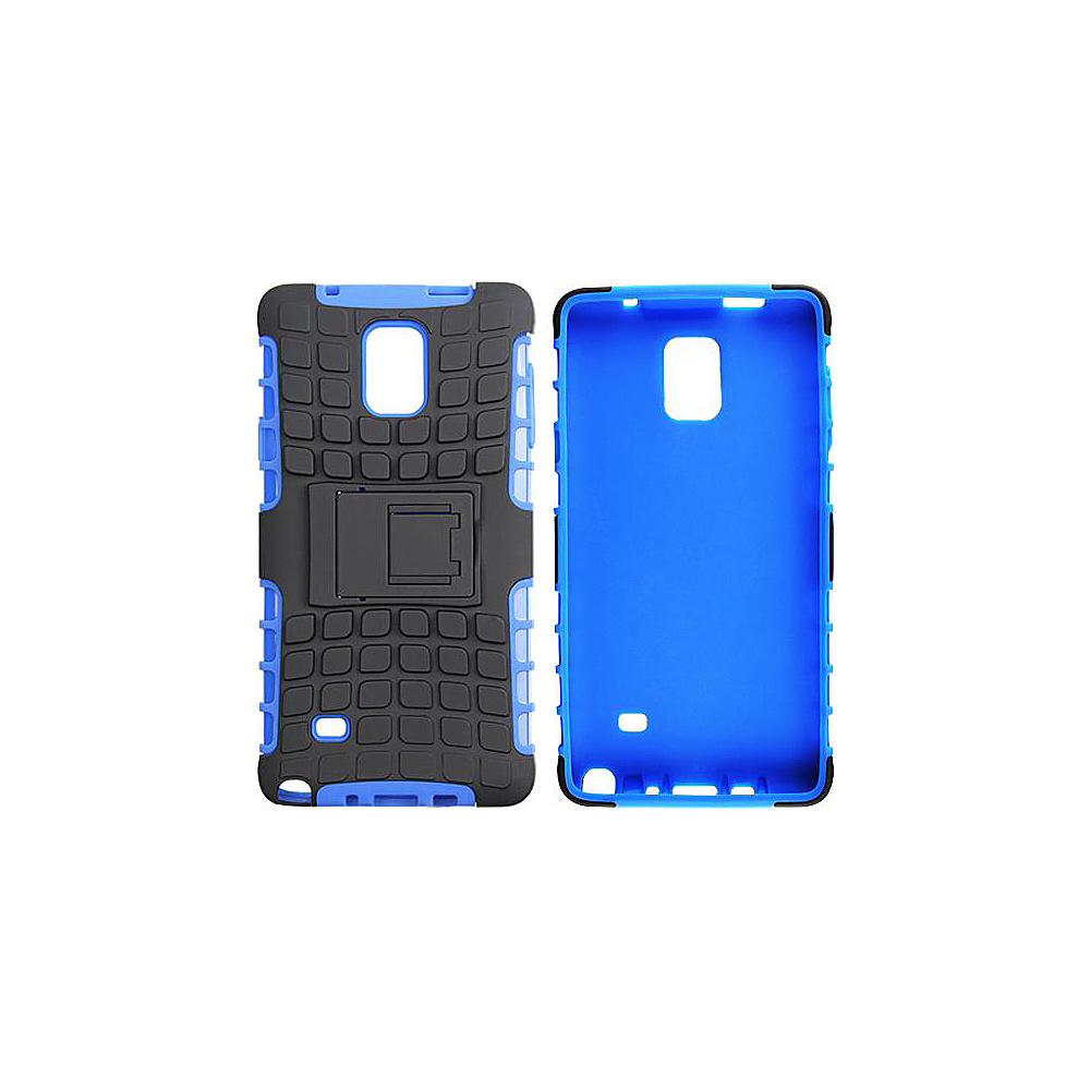 rooCASE Heavy Duty Armor Hybrid Rugged Stand Case for Galaxy Note 4 Blue rooCASE Electronic Cases