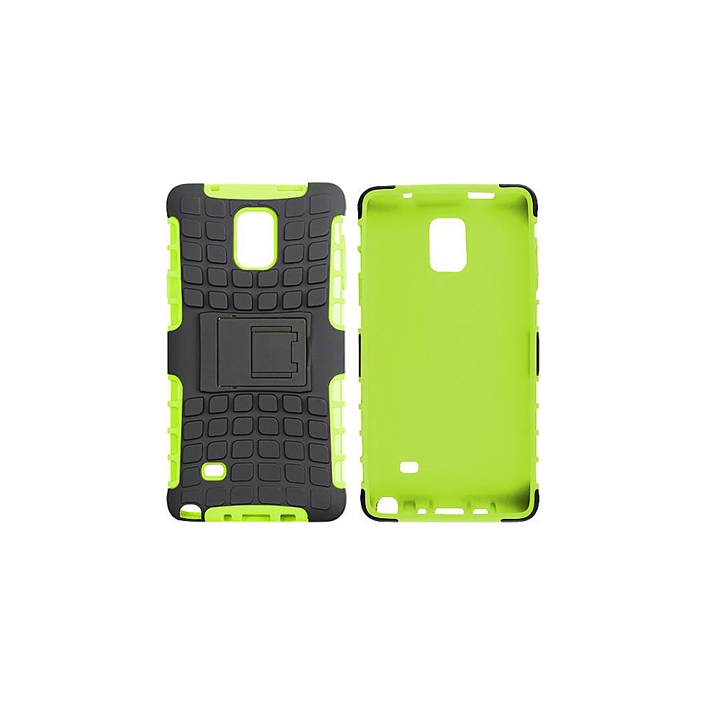 rooCASE Heavy Duty Armor Hybrid Rugged Stand Case for Galaxy Note 4 Green rooCASE Electronic Cases