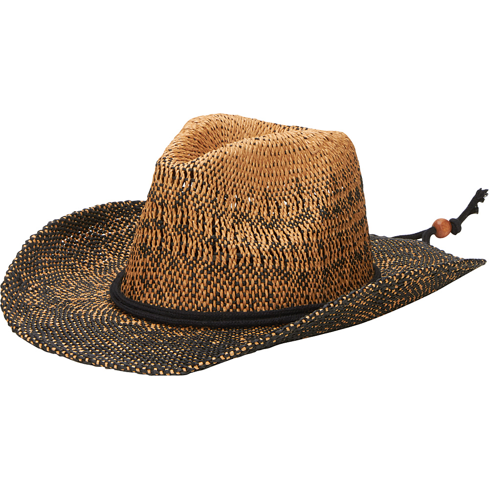San Diego Hat Ombre Woven Paper Cowboy Hat with Chin Cord Black San Diego Hat Hats Gloves Scarves
