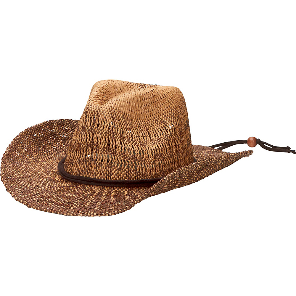 San Diego Hat Ombre Woven Paper Cowboy Hat with Chin Cord Brown San Diego Hat Hats