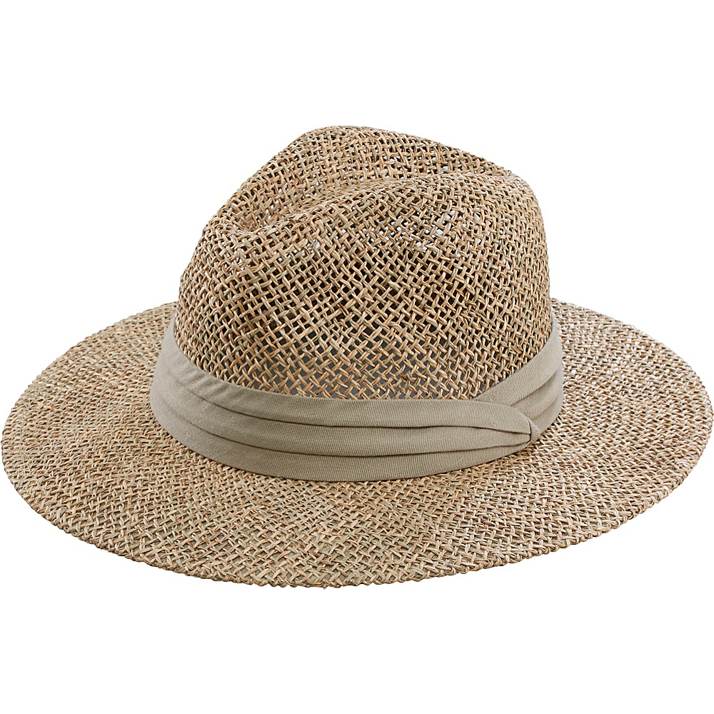 San Diego Hat Seagrass Panama Fedora with Cloth Band Olive San Diego Hat Hats Gloves Scarves
