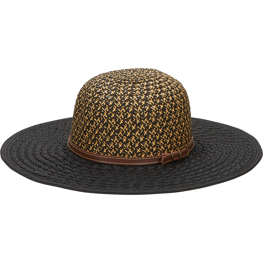 San Diego Hat Ultrabraid Hombre Sunbrim Hat with Leather Band Black San Diego Hat Hats Gloves Scarves