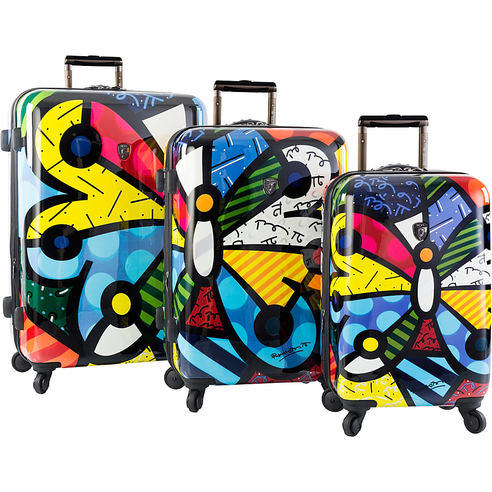 Heys America Britto Butterfly 3pc Luggage set Multi Britto Butterfly Heys America Luggage Sets
