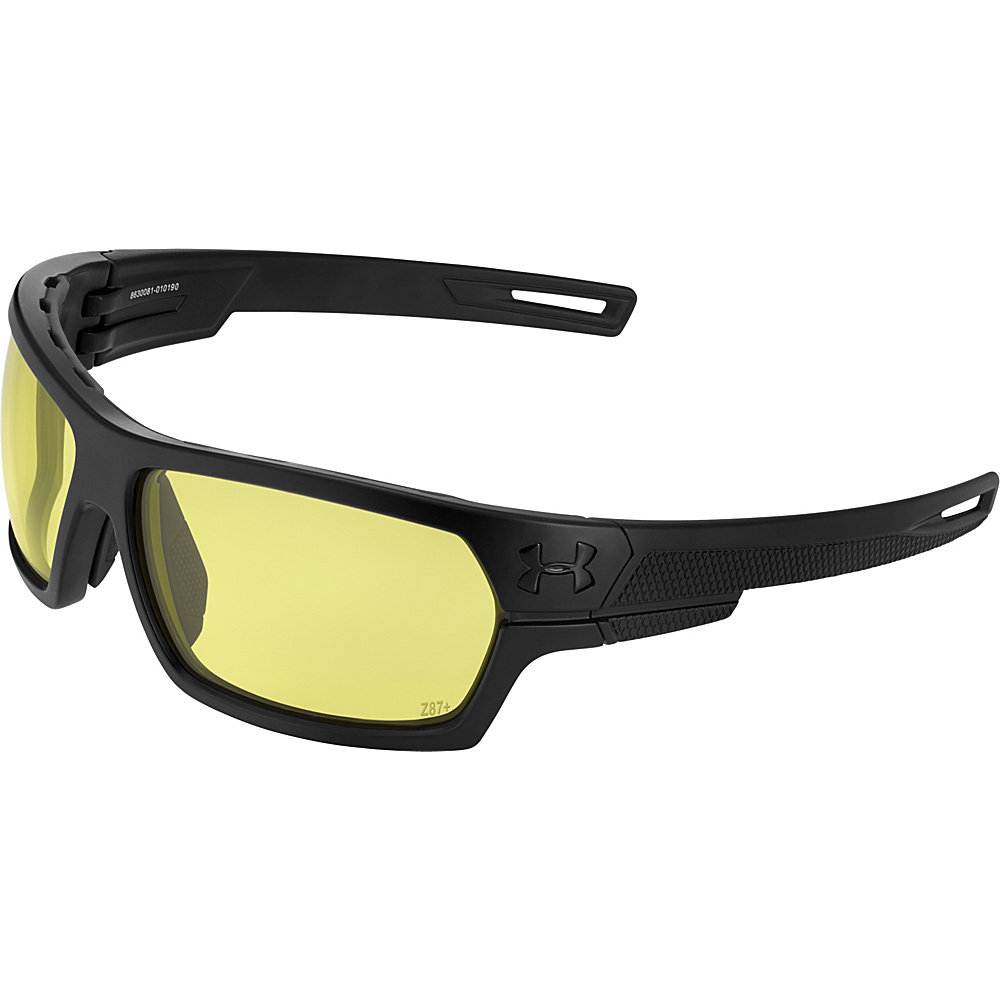 Under Armour Eyewear Battlewrap Sunglasses Satin Black Ballistic Yellow Under Armour Eyewear Sunglasses