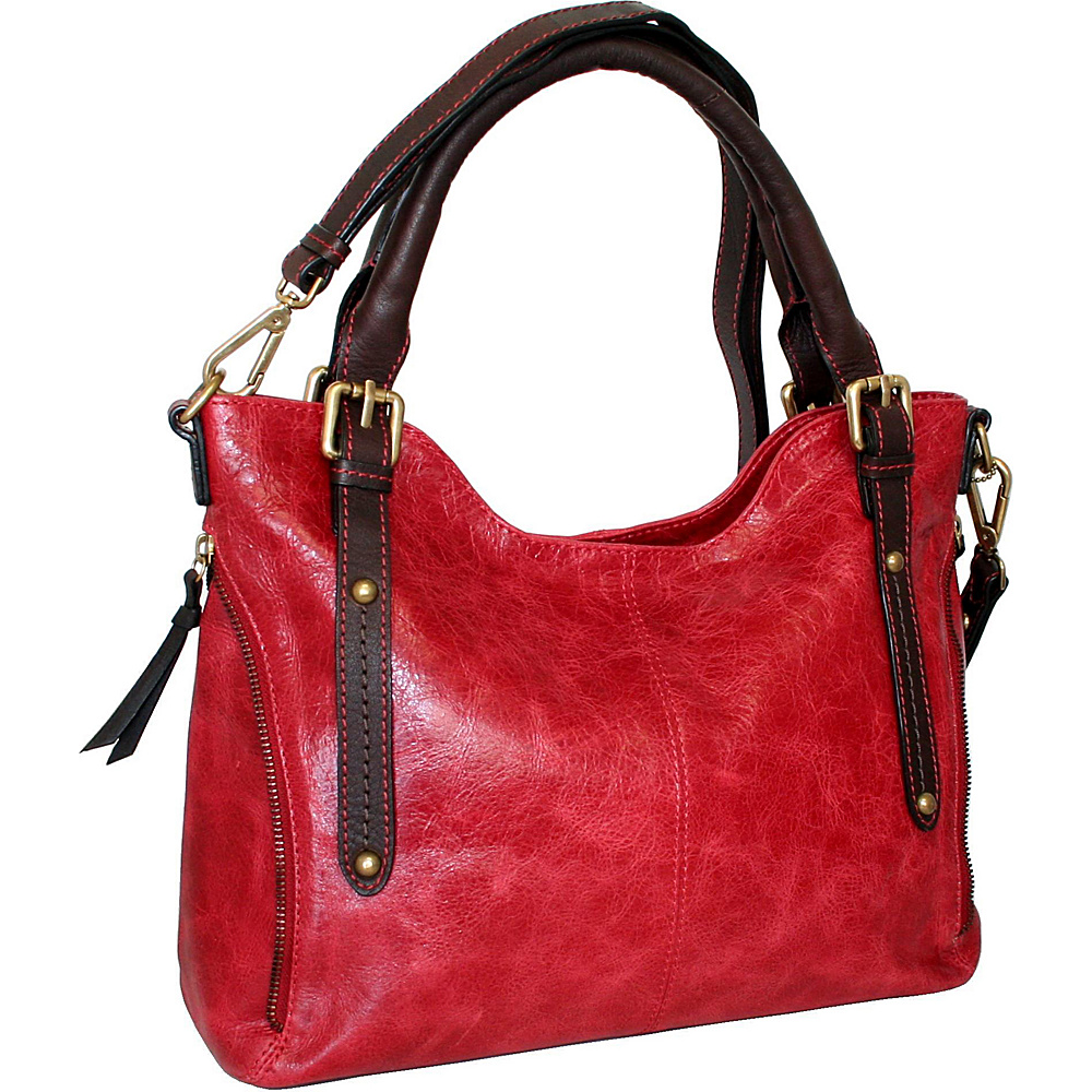 Nino Bossi Awesome Satchel Red Nino Bossi Leather Handbags